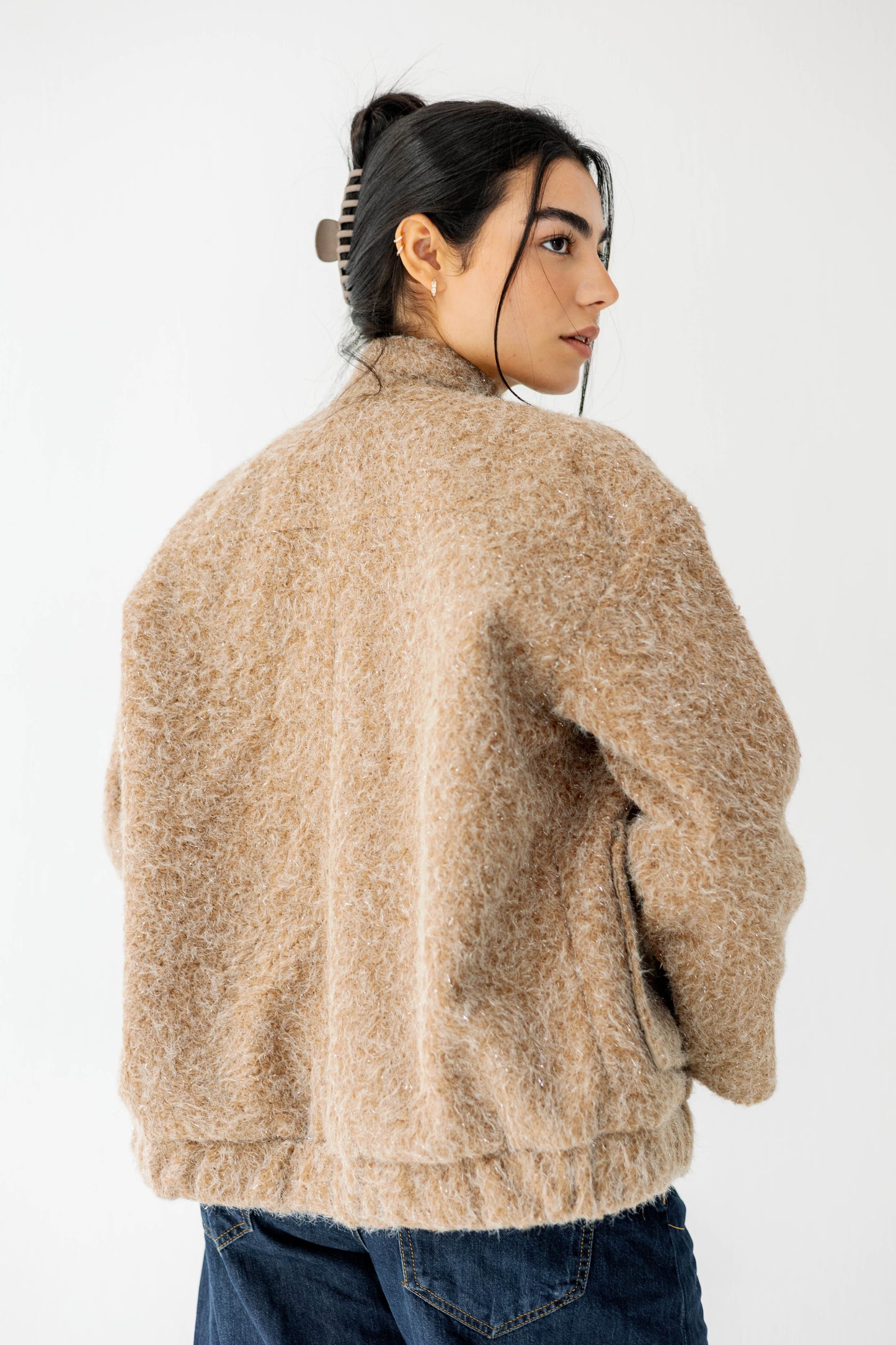 The Luxe Teddy Bouclé in caramel