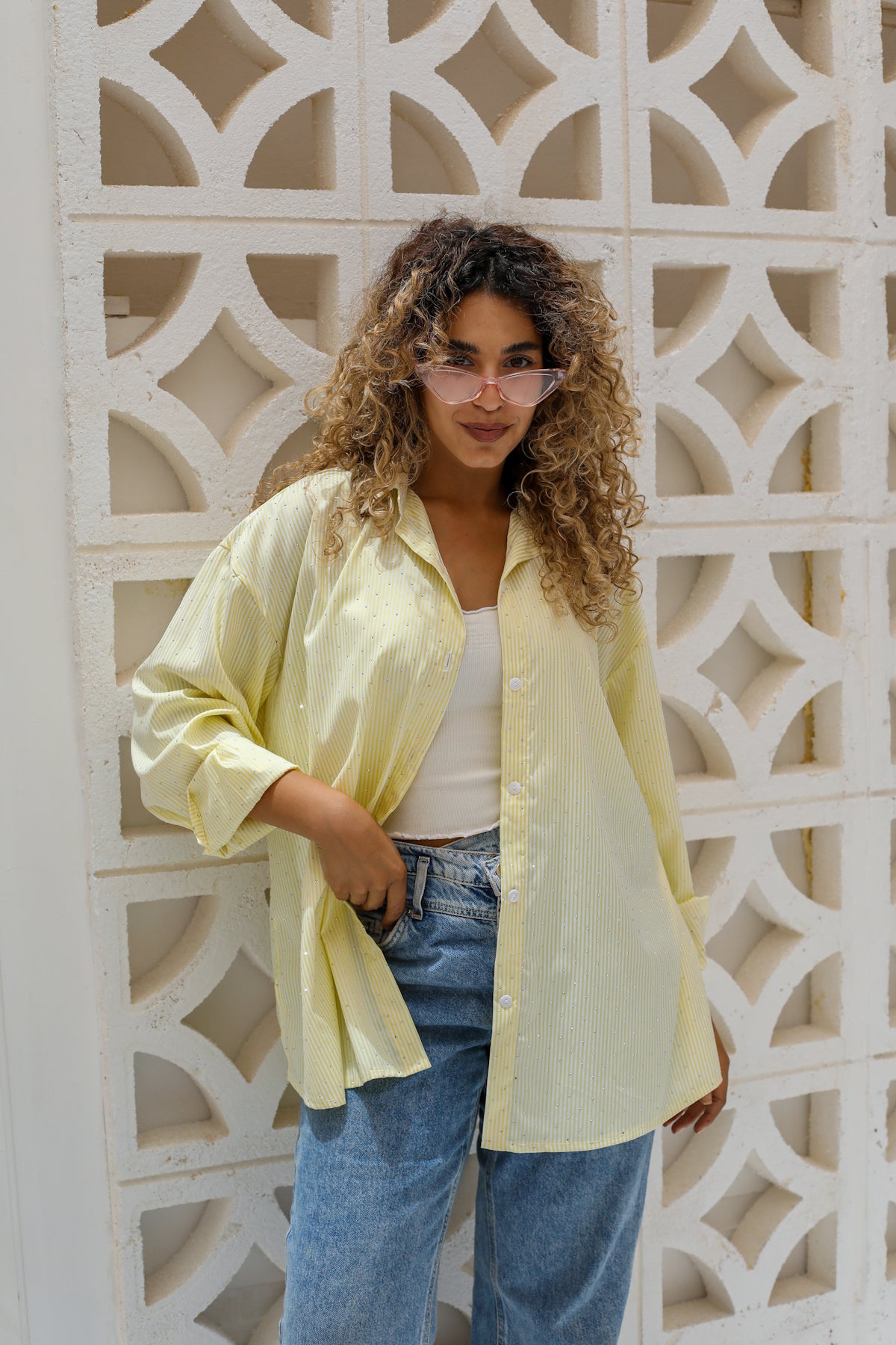 Stardust stripe shirt in yellow
