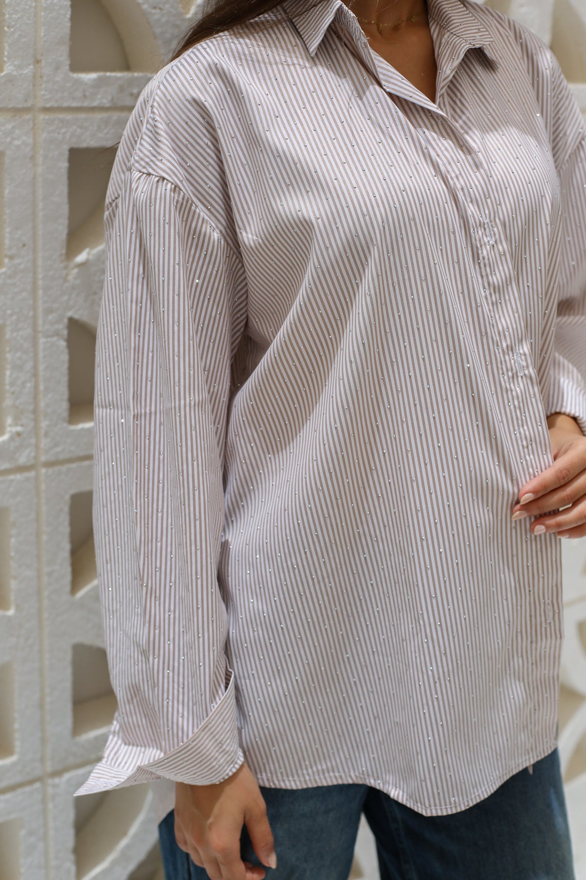 Stardust stripe shirt in beige
