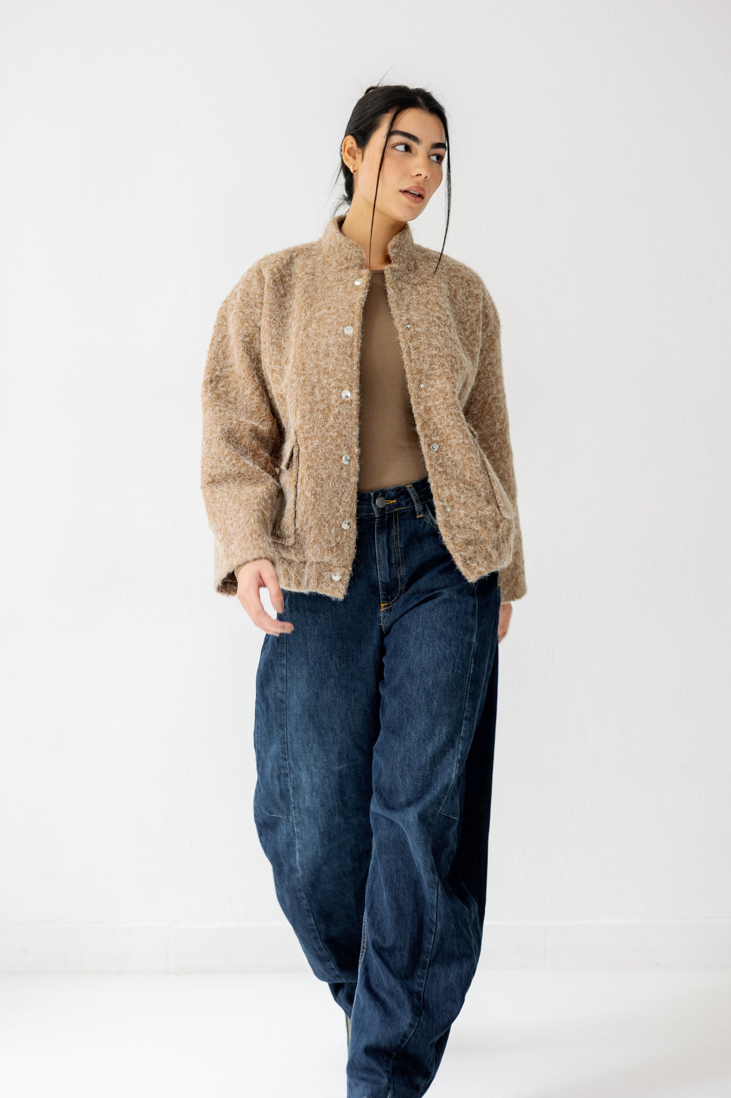 The Luxe Teddy Bouclé in caramel