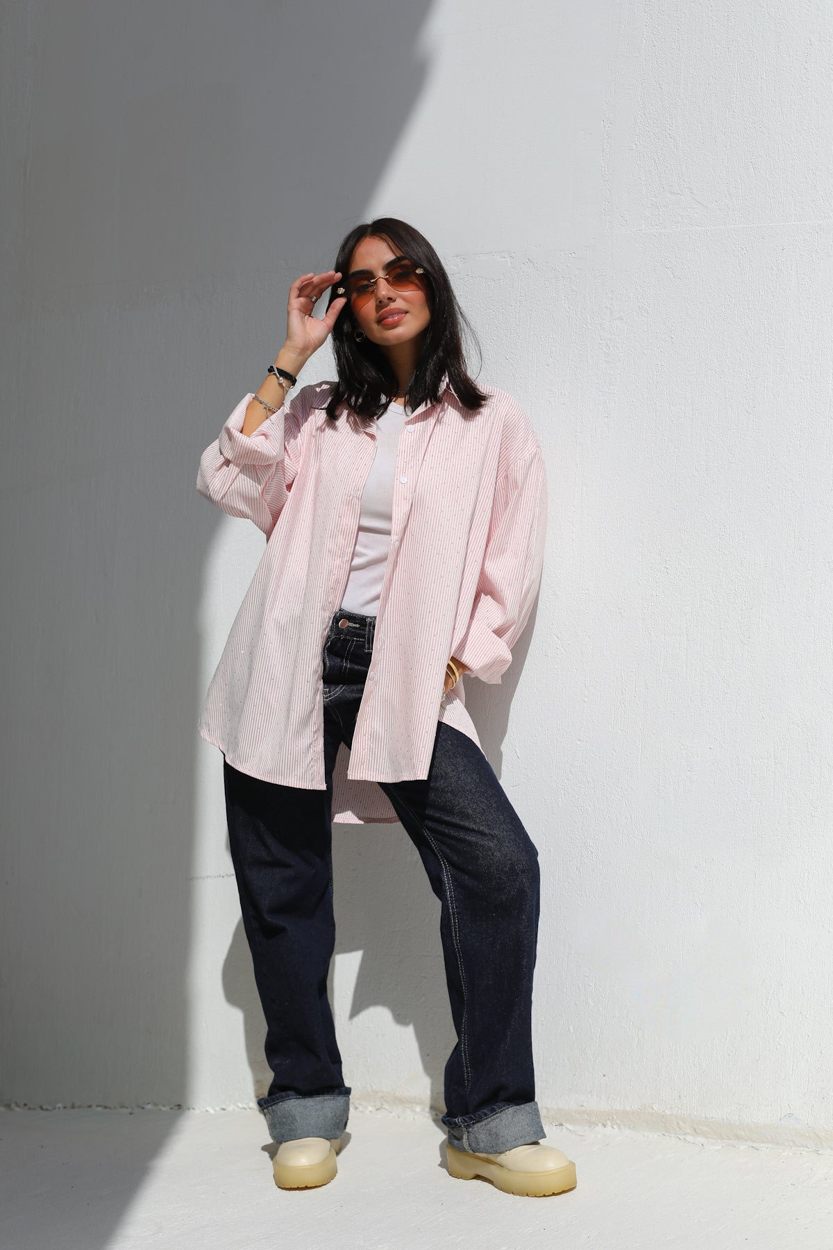 Stardust stripe shirt in pink