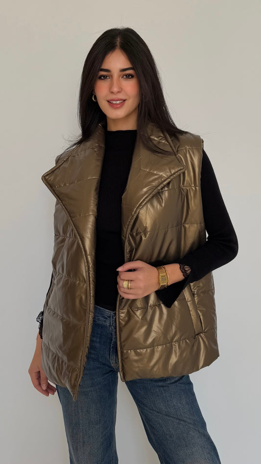 Puffer vest in gold