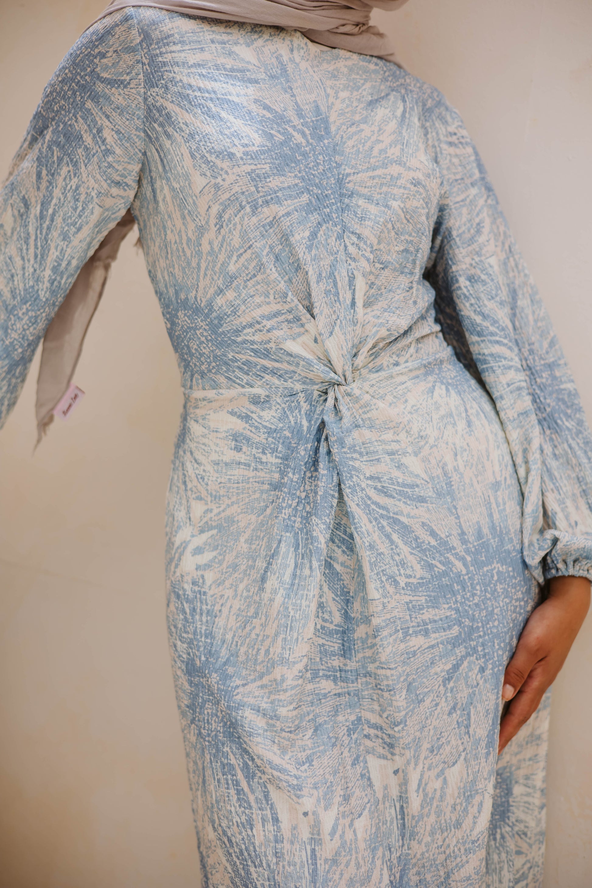 Floral knot dress in baby blue nohaomardesigns Floral knot dress in baby blue nohaomardesigns